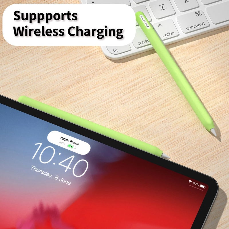 AKSHFETH Ultra-Thin Protective Pencil Cover for Apple Pencil Pro & 2nd Gen, Compatible with Apple Pencil Pro 2024 & 2nd Gen, Silicone Case Sleeve, Glow Green - Image 4